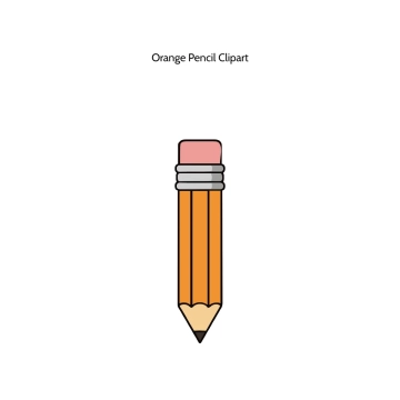 Free Orange Pencil Vector Clipart (PNG, SVG) to Edit Online