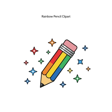 Free Rainbow Pencil Vector Clipart (PNG, SVG) to Edit Online