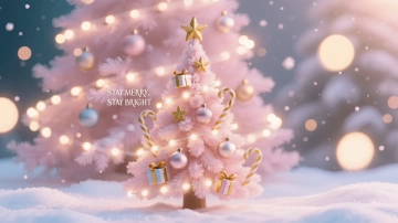 Free Pink Christmas Tree Background Template to Edit Online