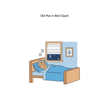 Free Old Man in Bed Vector Clipart (PNG, SVG) to Edit Online