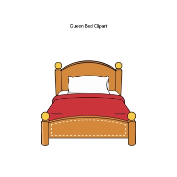 Free Queen Bed Vector Clipart (PNG, SVG) to Edit Online