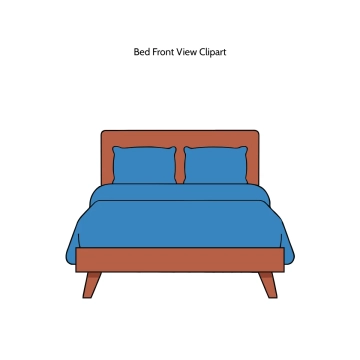 Free Bed Front View Vector Clipart (PNG, SVG) to Edit Online
