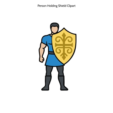 Free Person Holding Shield Vector Clipart (PNG, SVG) to Edit Online
