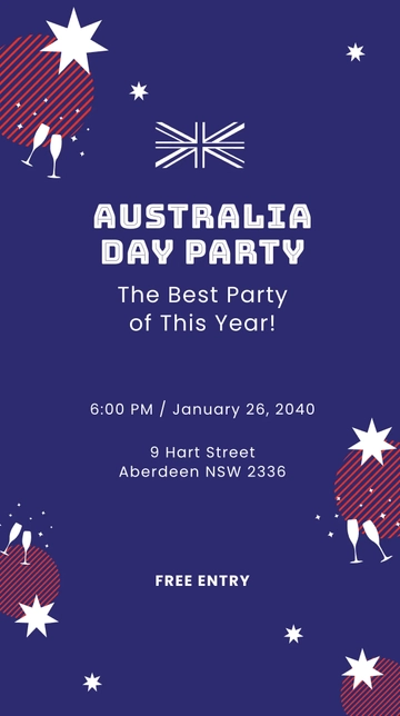 Free Australia Day Party Instagram Story Template to Edit Online
