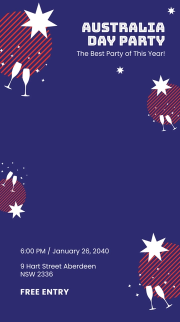 Free Australia Day Party Snapchat Geofilter Template to Edit Online