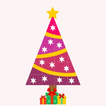 Free Retro Christmas Tree Clipart Template to Edit Online