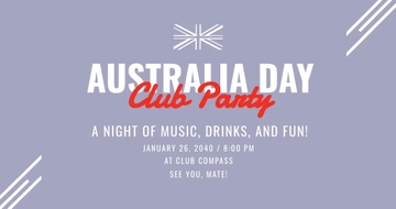 Free Australia Day Club Facebook Post Template to Edit Online