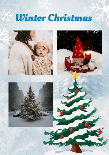 Free Winter Christmas Photo Collage Template to Edit Online