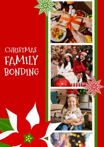 Free Family Christmas Photo Collage Template to Edit Online