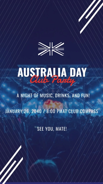 Free Australia Day Club Whatsapp Post Template to Edit Online