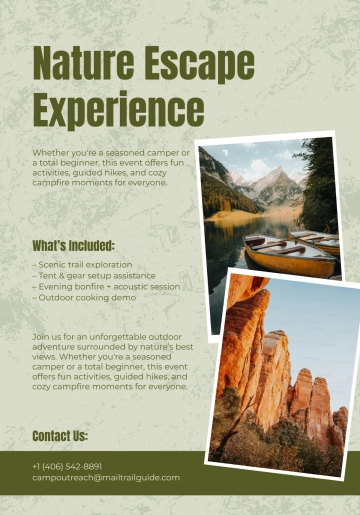 Free Simple Editable Camping Flyer Template to Edit Online