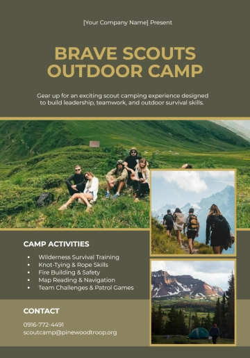 Free Scout Camping Flyer Template to Edit Online