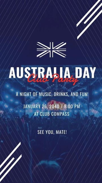 Free Australia Day Club Instagram Story Template to Edit Online