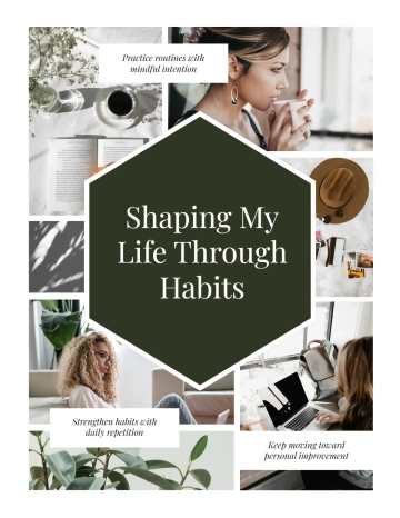 Free Habit Tracker Vision Board Template to Edit Online