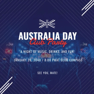 Free Australia Day Club Linkedin Post Template to Edit Online
