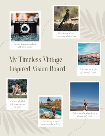 Free Vintage Vision Board Template to Edit Online