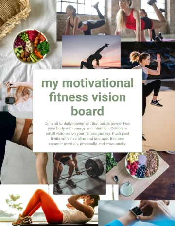 Free Fitness Vision Board Template to Edit Online