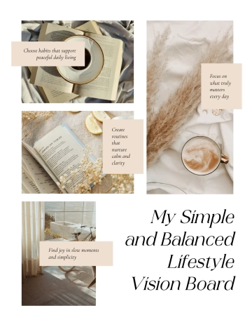 Free Simple Lifestyle Vision Board Template to Edit Online
