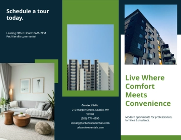 Free Apartment Rental Tri Fold Brochure to Edit Online
