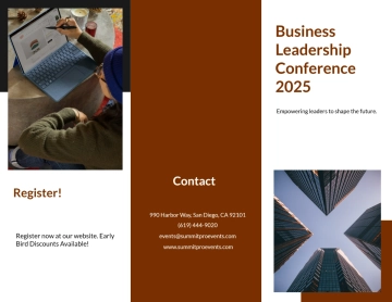 Free Business Conference Tri Fold Brochure Template to Edit Online