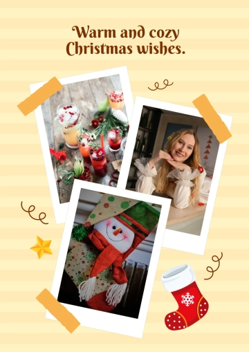 Free Cozy Christmas Photo Collage Template to Edit Online