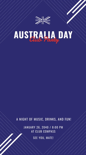 Free Australia Day Club Snapchat Geofilter Template to Edit Online