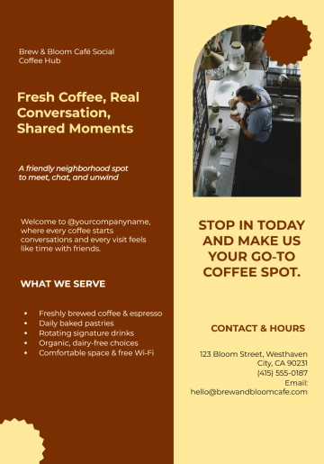 Free Social Coffee Shop Flyer Template to Edit Online