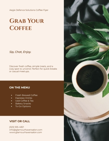 Free Simple Printable Coffee Shop Flyer Template to Edit Online