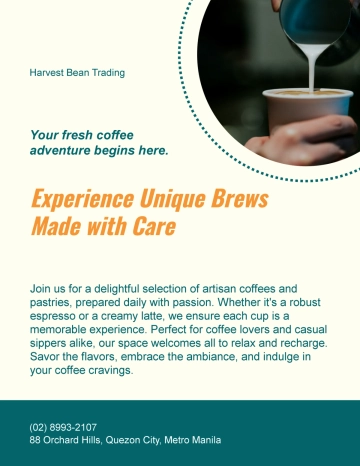 Free Signature Coffee Shop Flyer Template to Edit Online