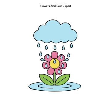 Free Flowers And Rain Vector Clipart (PNG, SVG) to Edit Online