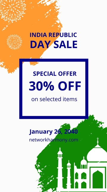 Free India republic day sale Whatsapp Post Template to Edit Online