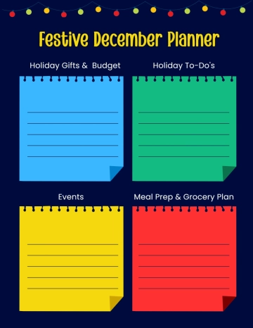 Free Christmas Day Festive Planner Template to Edit Online