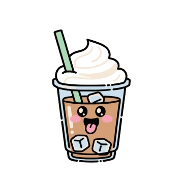 Free Iced Coffee Sticker to Edit Online
