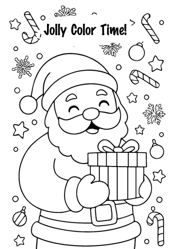 Free Santa Christmas Coloring Worksheet Template to Edit Online