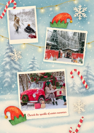 Free North Pole Christmas Photo Collage Template to Edit Online