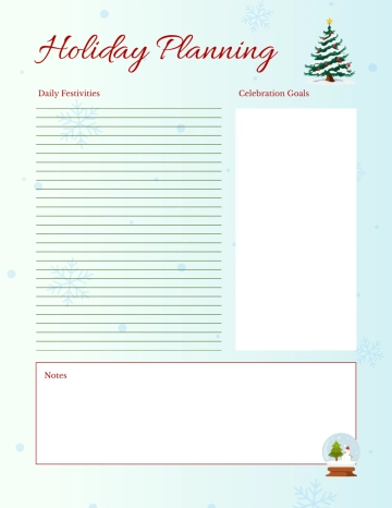 Free Christmas Day Creative Planner Template to Edit Online
