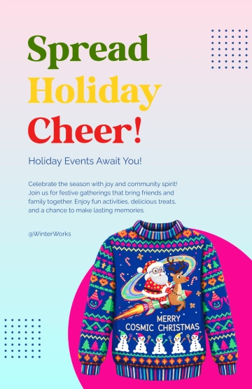 Free Colorful Christmas Stitch Sweater Template to Edit Online