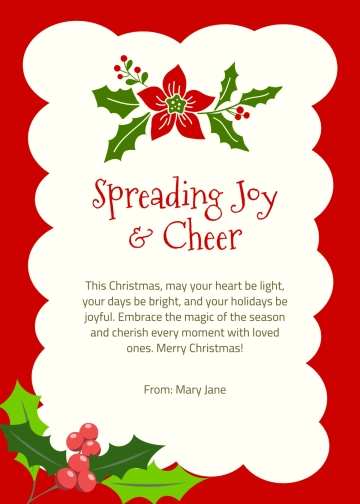 Free Christmas Day Celebration Greeting Card Template to Edit Online