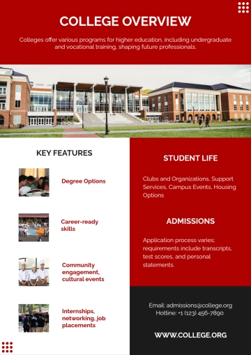 Free College Fact Sheet Template to Edit Online