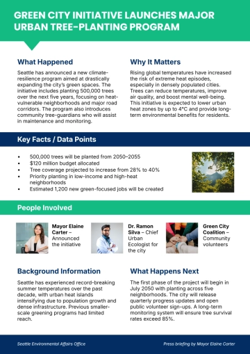 Free News Fact Sheet Template to Edit Online