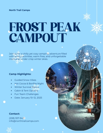 Free Winter Camping Flyer Template to Edit Online