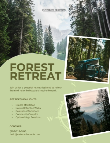 Free Retreat Event Camping Flyer Template to Edit Online