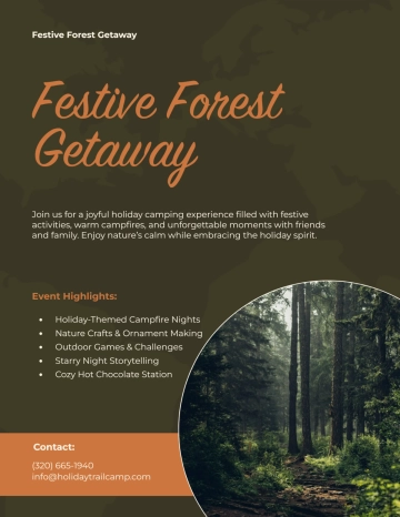 Free Holiday Camping Flyer Template to Edit Online