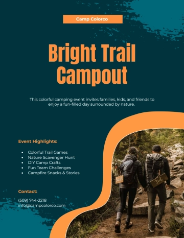 Free Colorful Printable Camping Flyer Template to Edit Online