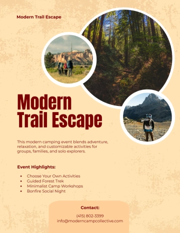 Free Modern Customizable Camping Flyer Template to Edit Online