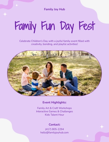 Free Creative Family Children's Day Flyer Template to Edit Online