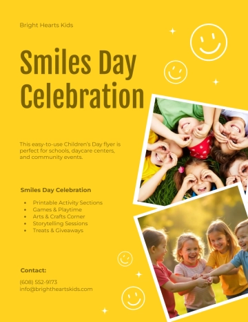 Free Printable Children's Day Flyer Template to Edit Online