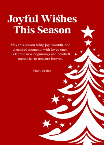 Free Red Christmas Tree Card Template to Edit Online