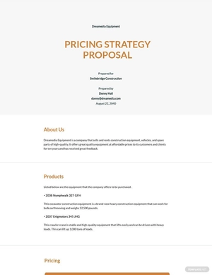 Pricing Strategy Proposal Template