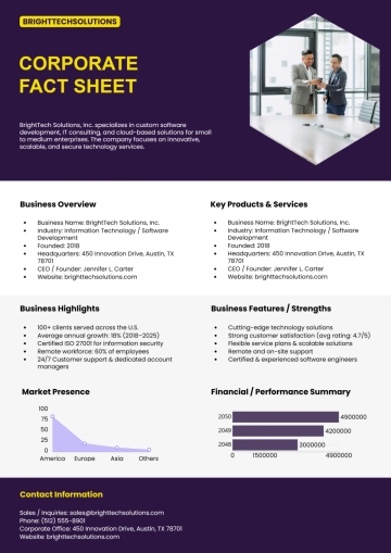 Free Information Fact Sheet Template to Edit Online